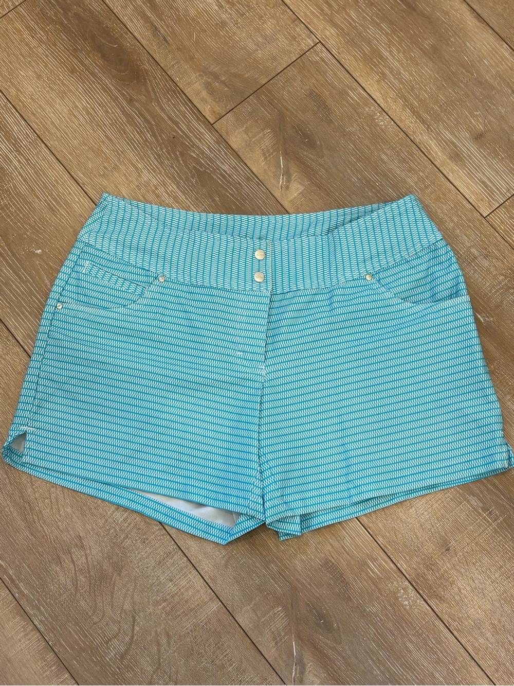 Women's Aqua Patterned golf Shorts